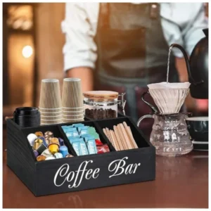 Organizer na kawę z przegródkami i napisem Coffee Bar - ujęcie produktu