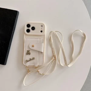 Etui do iPhone z kieszenią na karty i paskiem - ujęcie produktu