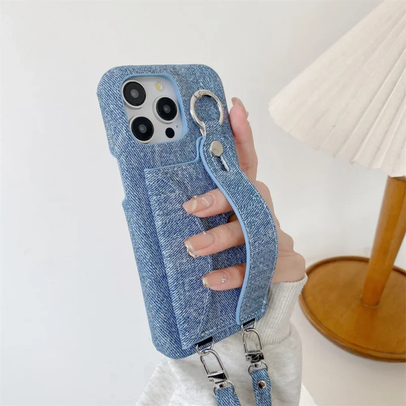 Etui na telefon z portfelem na karty, z uchwytem, do iPhone