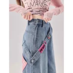 Jeansy damskie baggy z wysokim stanem
