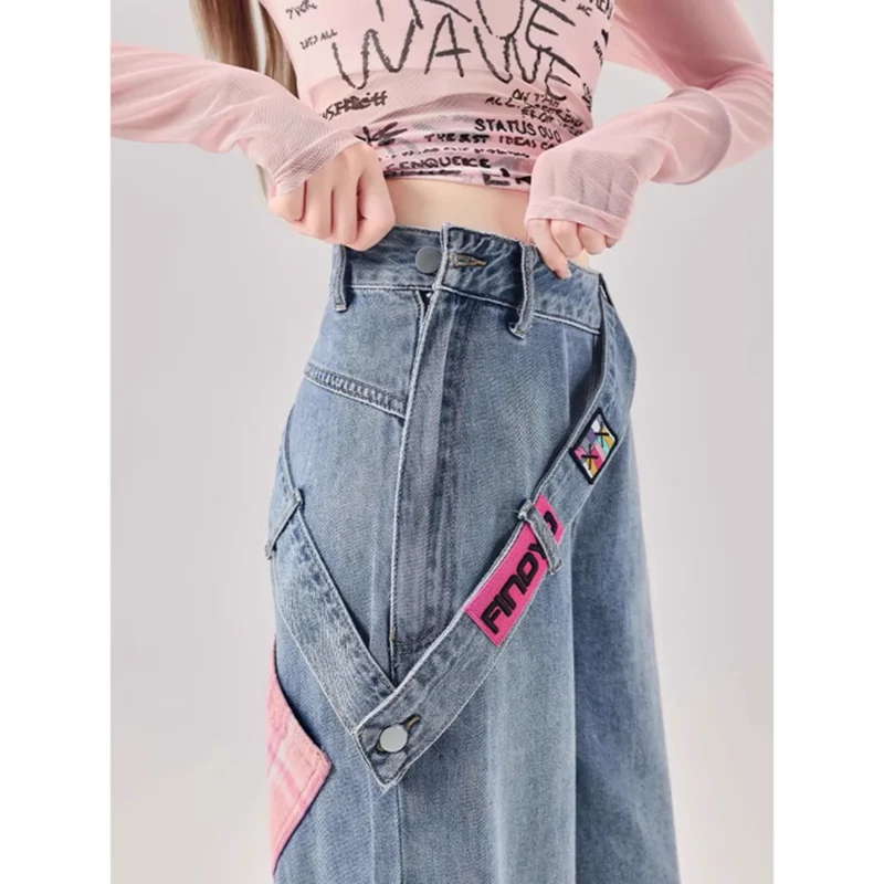 Jeansy damskie baggy z wysokim stanem
