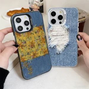 Etui na telefon z motywem denimu, do iPhone