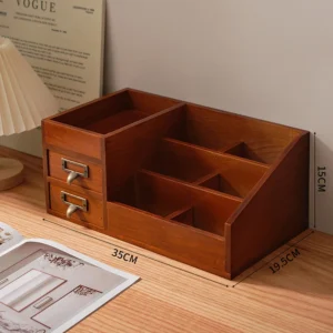Organizer na kosmetyki z szufladkami i pionowymi przegródkami - ujęcie produktu