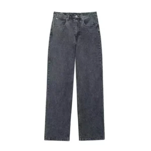 Jeansy damskie baggy z kieszeniami, z motywem gwiazd, w stylu retro