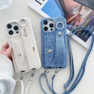 Etui na telefon z portfelem na karty, z uchwytem, do iPhone