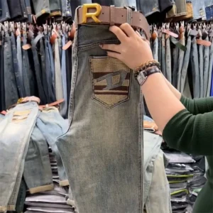 Jeansy damskie baggy z wysokim stanem, plus size