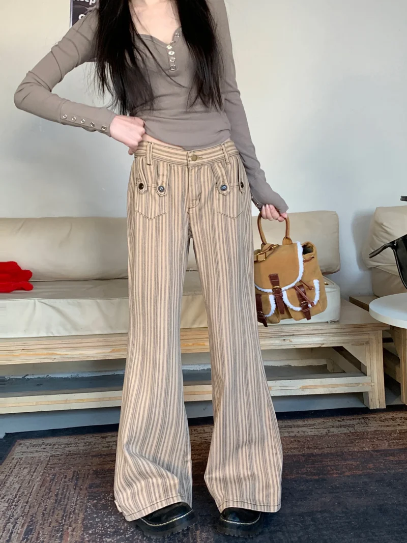 Jeansy damskie slim fit z motywem gwiazd, w stylu Y2K