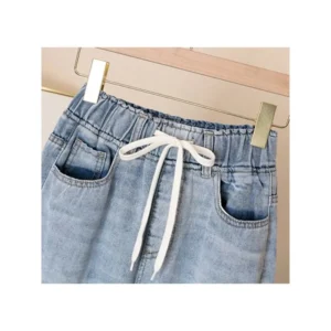 Jeansy damskie mom fit z wysokim stanem, plus size, z elastycznego denimu