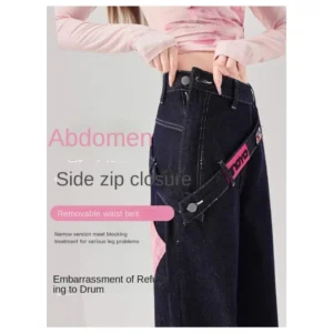Jeansy damskie baggy z wysokim stanem