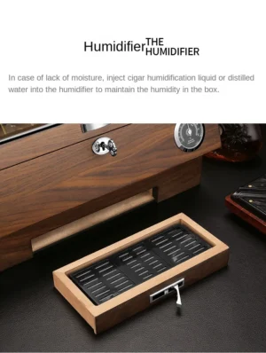 Humidor na cygara z drewna cedrowego, z oknem