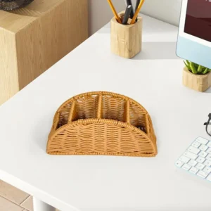 Rattanowy organizer z przegródkami na biurko