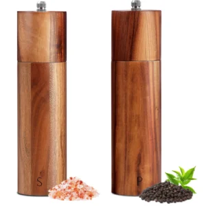 Ręczny młynek do soli i pieprzu drewniany