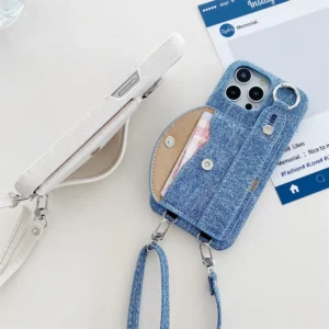 Etui na telefon z portfelem na karty, z uchwytem, do iPhone