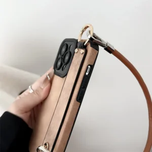 Etui na telefon z paskiem, skórzane, do iPhone