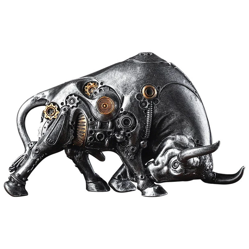Figurka byka z motywem mechanizmu, dekoracja w stylu steampunk - ujęcie produktu