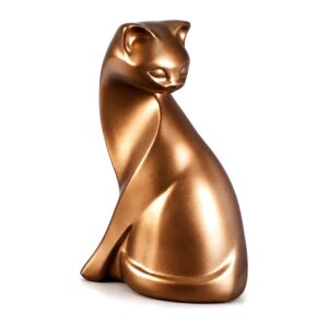 Figurka kota z żywicy o gładkiej powierzchni, ozdoba na komodę - golden A