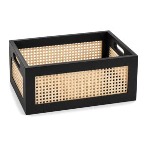 Rattanowy koszyk na przekąski i owoce - Black-30-20-12cm