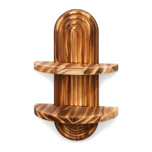 Drewniana półka ścienna na doniczkę z pionową deską do codziennego użytku - wall shelf MS10648