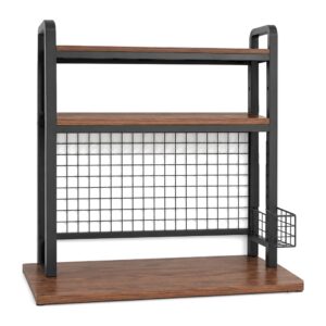 Wysoka półka biurkowa z poziomymi przegrodami do przechowywania akcesoriów - 2 layer black 75cm