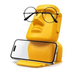 Figurka stojak na okulary i telefon - Żółty