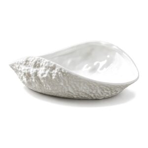 Talerz w kształcie muszli ceramiczny, pozłacany - 8inch