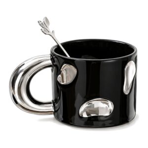 Kubek do kawy i herbaty ceramiczny - A Black silver, 350ml
