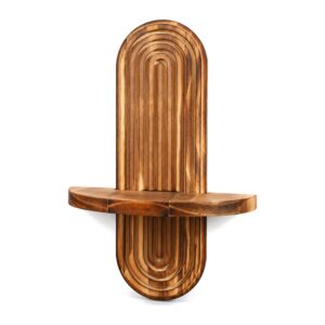 Drewniana półka ścienna na doniczkę z pionową deską do codziennego użytku - wall shelf MS10647