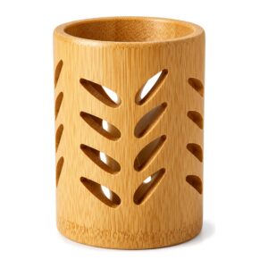 Organizer na szczoteczki do zębów bambusowy - 1Pcs Leaf style