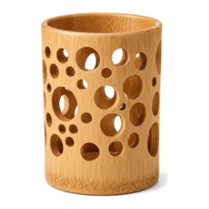 Organizer na szczoteczki do zębów bambusowy - 1Pcs Round Style