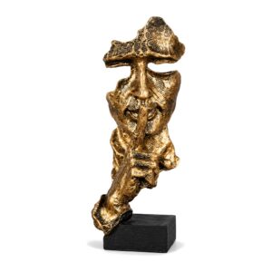 Abstrakcyjna figurka twarz i dłoń z żywicy - Gold A