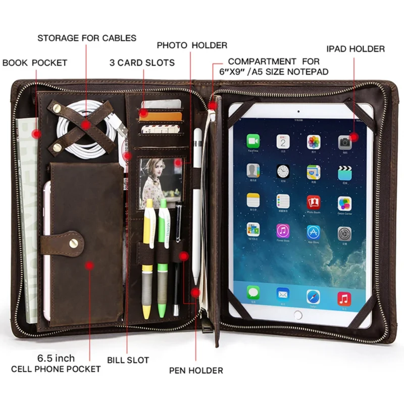 Skórzane etui na tablet w stylu vintage