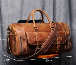 Duża skórzana torba podróżna vintage