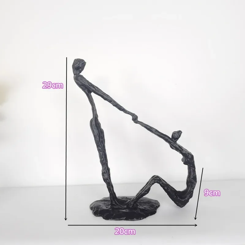 Abstrakcyjna drewniana statuetka minimalistyczna