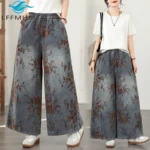 Jeansy damskie baggy plus size, z elastycznego denimu
