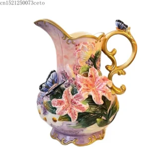 Ceramiczny wazon dekoracyjny na lilie
