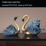 Komplet figurek łabędzie z żywicy