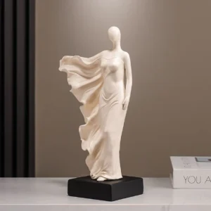Abstrakcyjna drewniana statuetka minimalistyczna