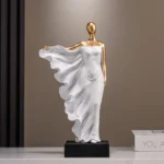 Abstrakcyjna drewniana statuetka minimalistyczna
