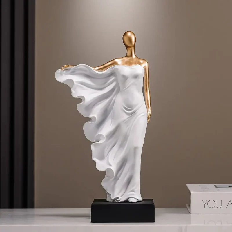 Abstrakcyjna drewniana statuetka minimalistyczna