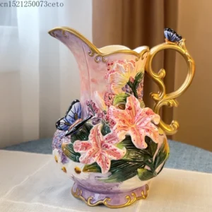 Ceramiczny wazon dekoracyjny na lilie