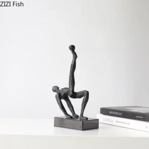 Czarna rzeźba dekoracyjna z żywicy