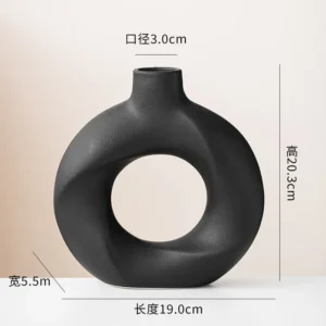 Ceramiczny wazon dekoracyjny 2 szt. geometryczny okrągły