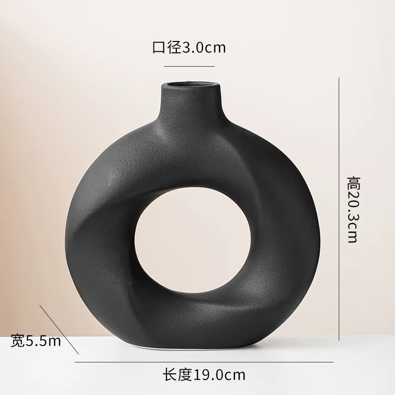 Ceramiczny wazon dekoracyjny 2 szt. geometryczny okrągły