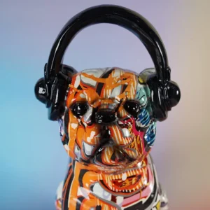Kolorowa figurka buldog graffiti