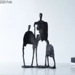 Abstrakcyjna drewniana statuetka minimalistyczna