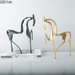 Abstrakcyjna drewniana statuetka minimalistyczna
