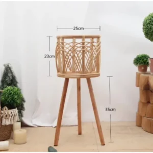 Stojak na kwiaty rattanowy, na balkon