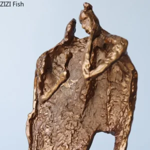 Abstrakcyjna drewniana statuetka minimalistyczna