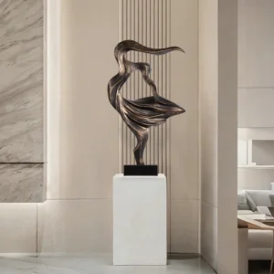 Abstrakcyjna drewniana statuetka minimalistyczna