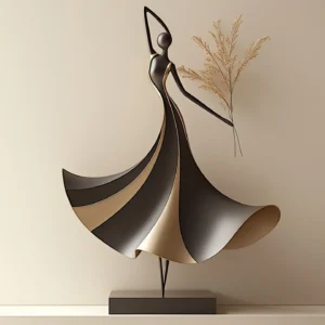Abstrakcyjna drewniana statuetka minimalistyczna